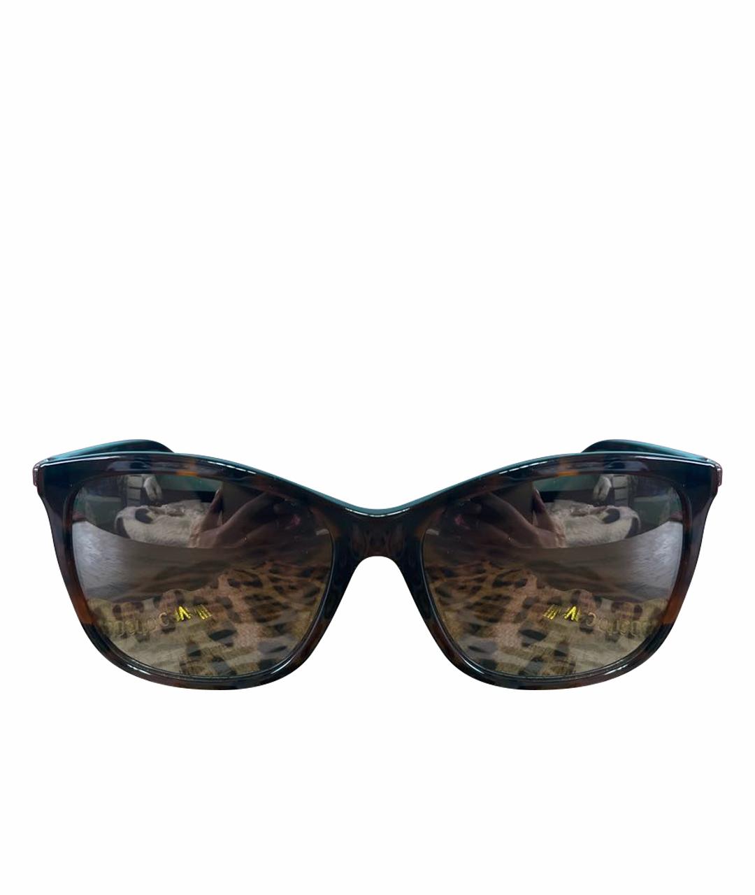 ROBERTO CAVALLI Коричневые пластиковые солнцезащитные очки, фото 1