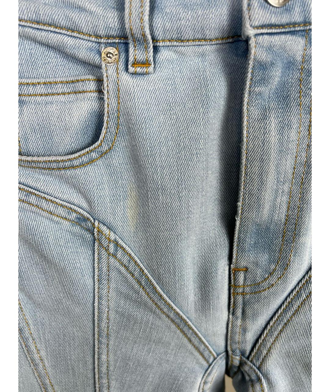 MUGLER Голубые хлопковые прямые джинсы, фото 3