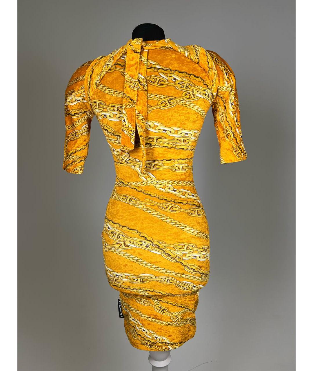 BALENCIAGA Оранжевое бархатное платье, фото 3