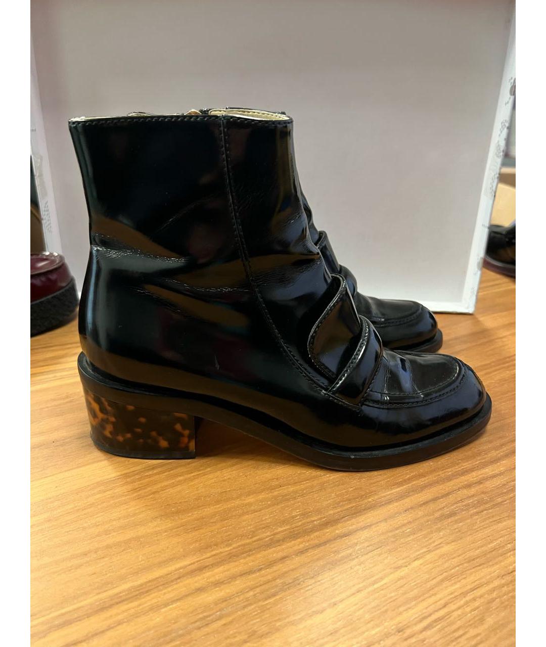 STELLA MCCARTNEY Черные ботильоны из лакированной кожи, фото 6