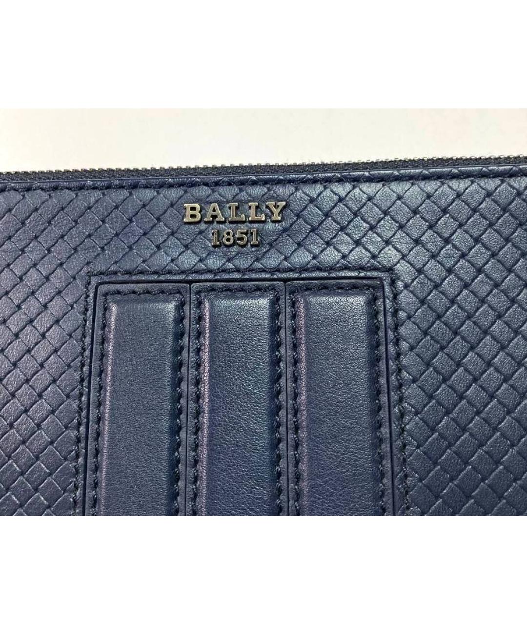 BALLY Темно-синий кожаный кошелек, фото 8
