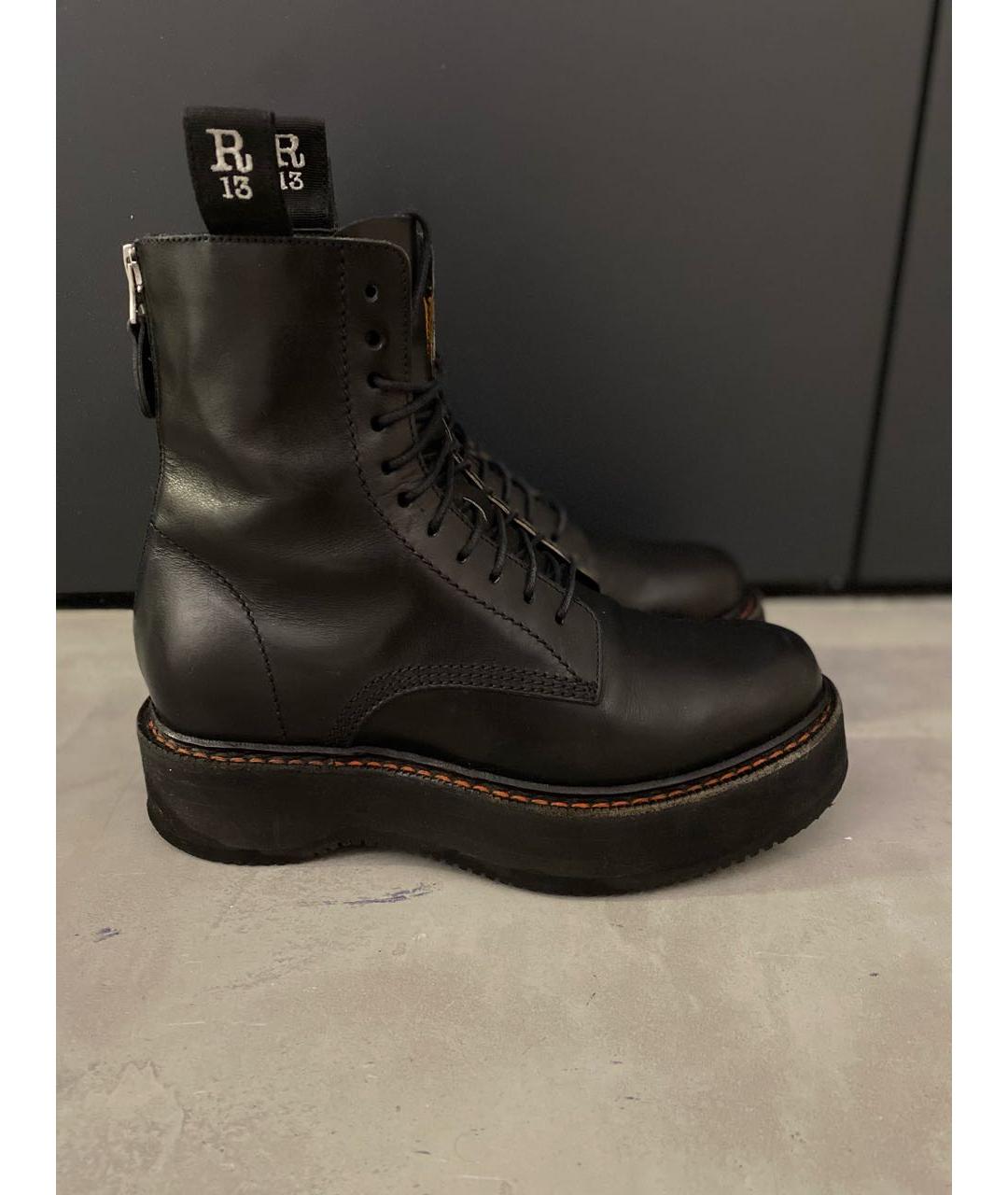 R13 Черные кожаные ботинки, фото 9