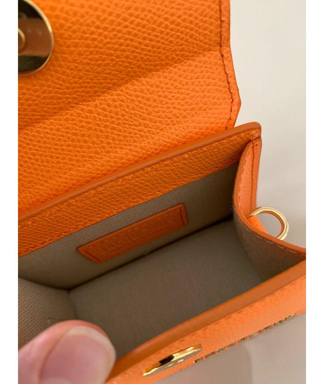 JACQUEMUS Оранжевая кожаная сумка тоут, фото 4