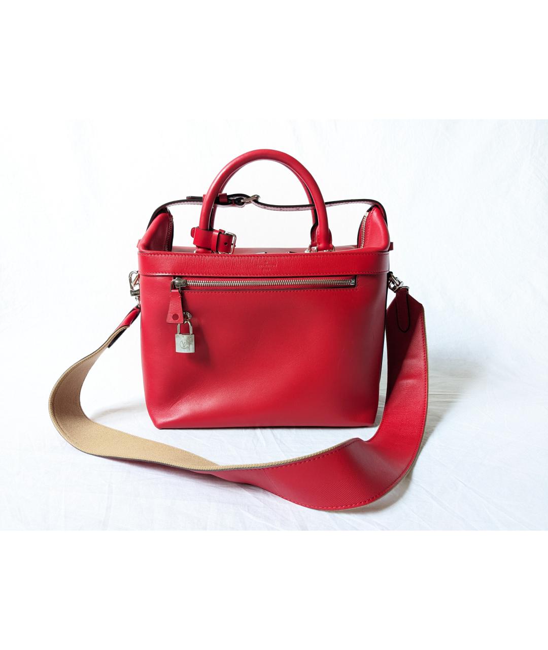 LOUIS VUITTON PRE-OWNED Красная кожаная сумка с короткими ручками, фото 10