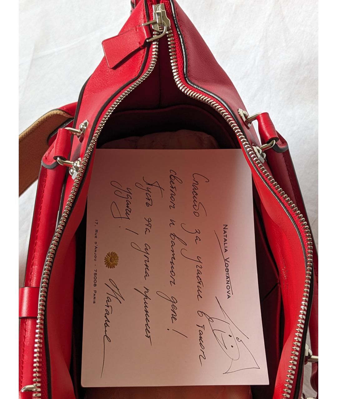 LOUIS VUITTON PRE-OWNED Красная кожаная сумка с короткими ручками, фото 5
