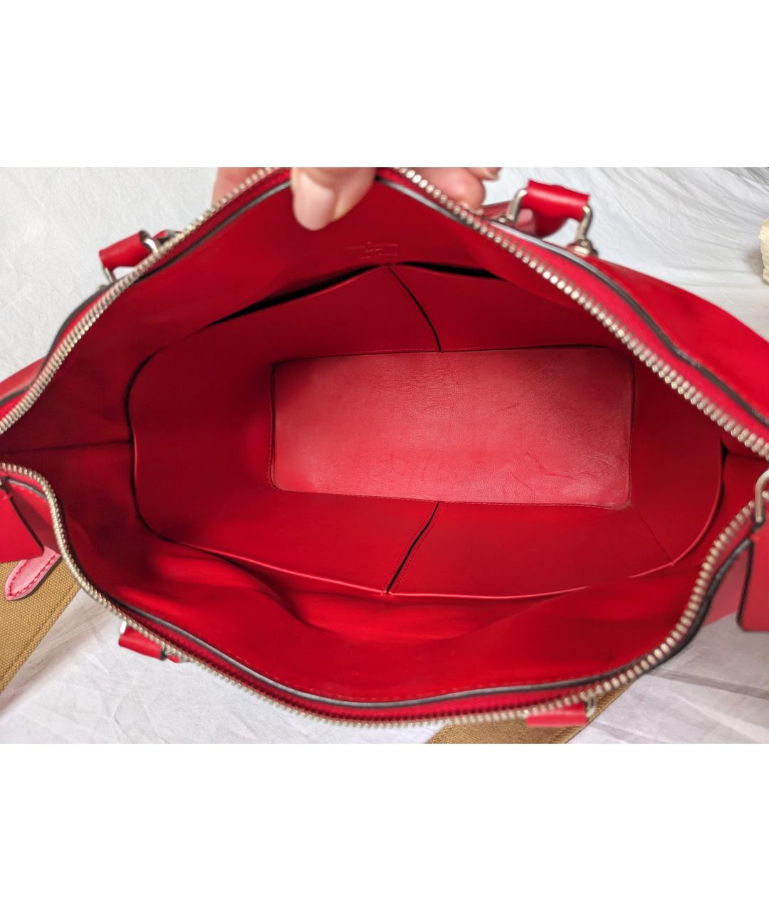 LOUIS VUITTON PRE-OWNED Красная кожаная сумка с короткими ручками, фото 8
