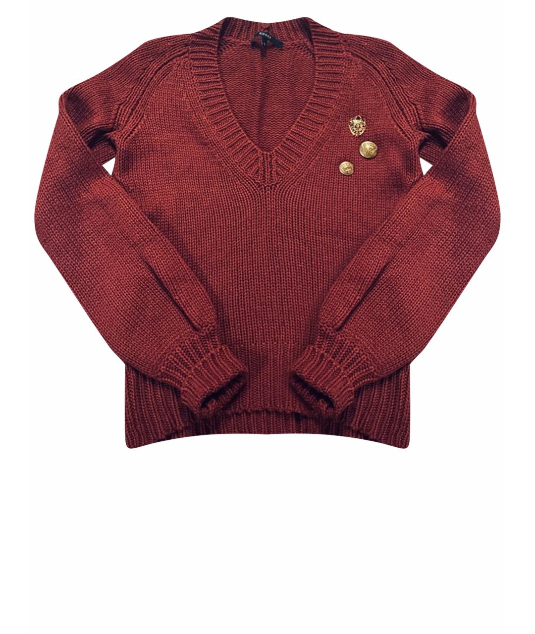 GUCCI Бордовый шерстяной джемпер / свитер, фото 1