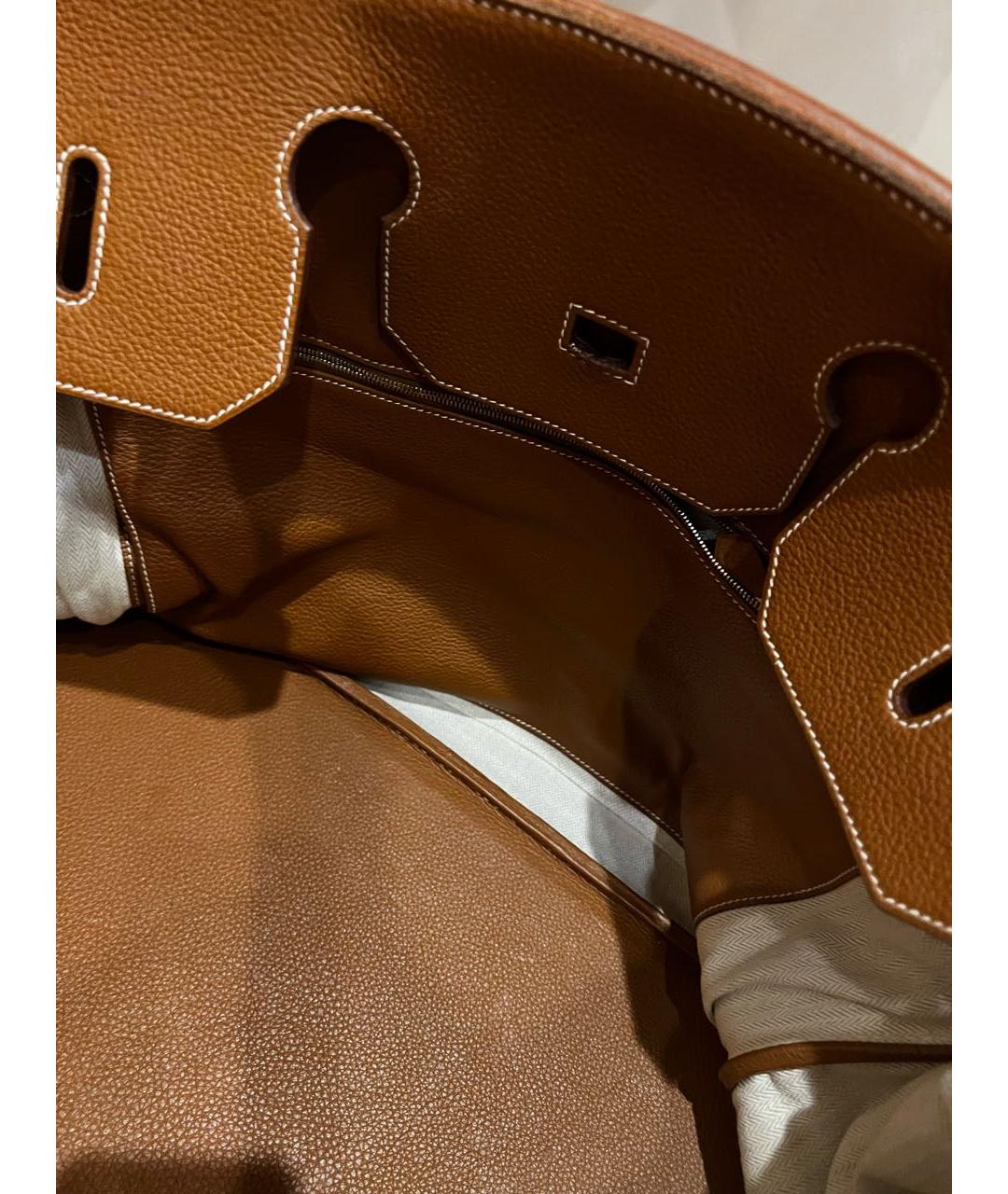 HERMES Оранжевая кожаная дорожная/спортивная сумка, фото 8