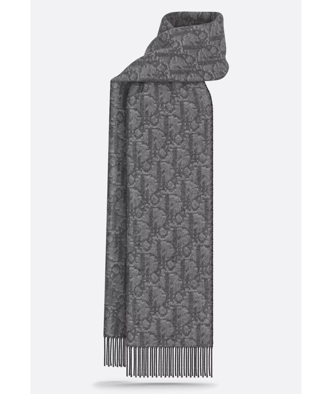 CHRISTIAN DIOR PRE-OWNED Серый кашемировый шарф, фото 5