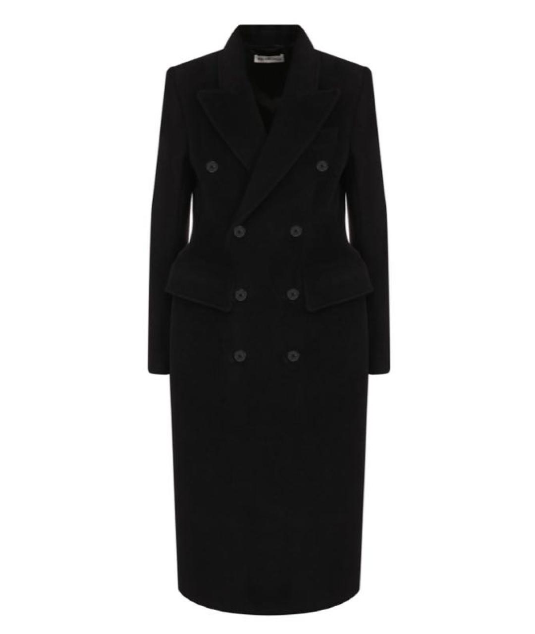 BALENCIAGA Черное шерстяное пальто, фото 1