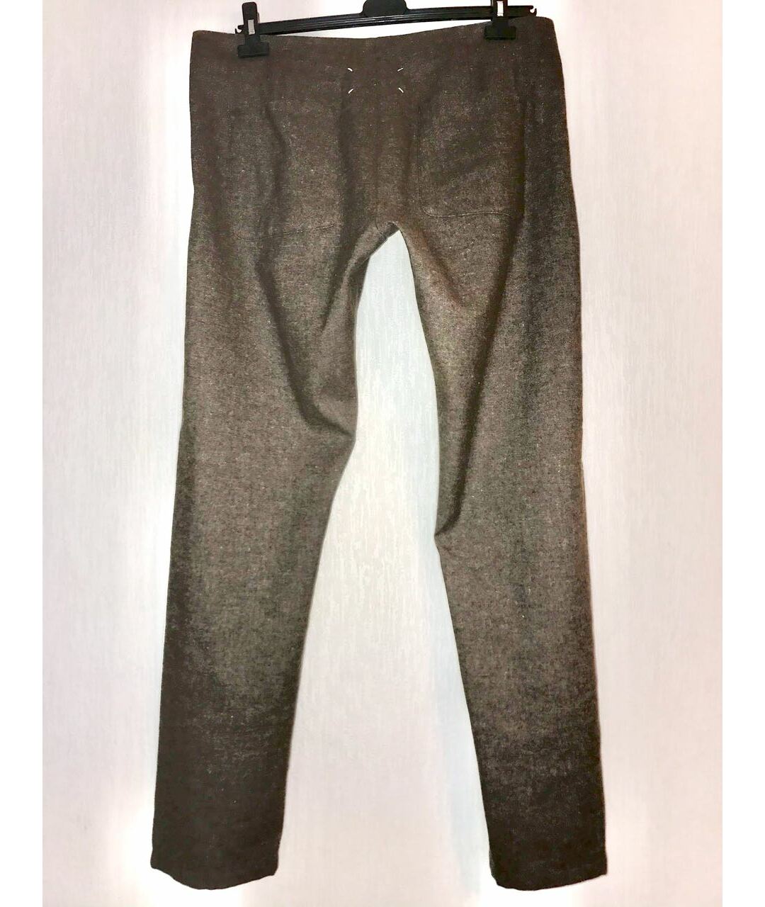 MAISON MARGIELA Коричневые шерстяные брюки чинос, фото 4