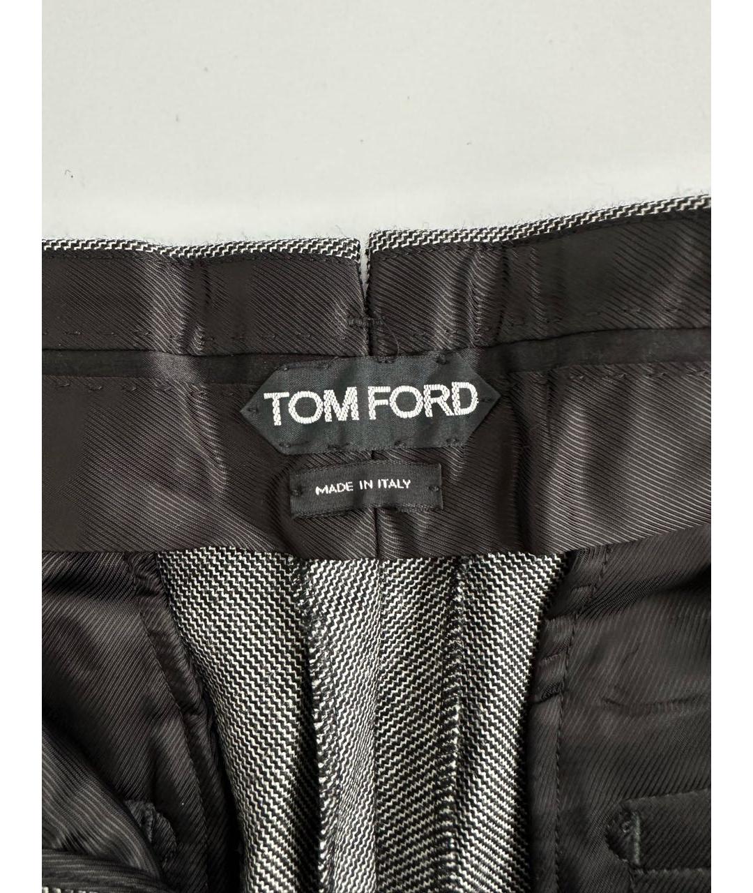 TOM FORD Серые шерстяные прямые брюки, фото 6