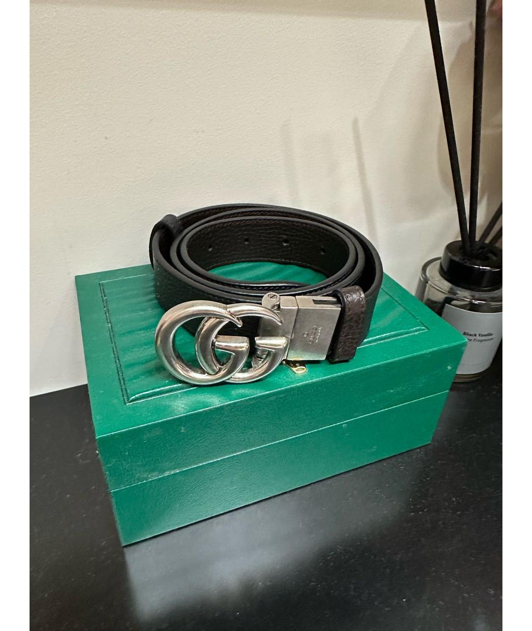 GUCCI Черный кожаный ремень, фото 2