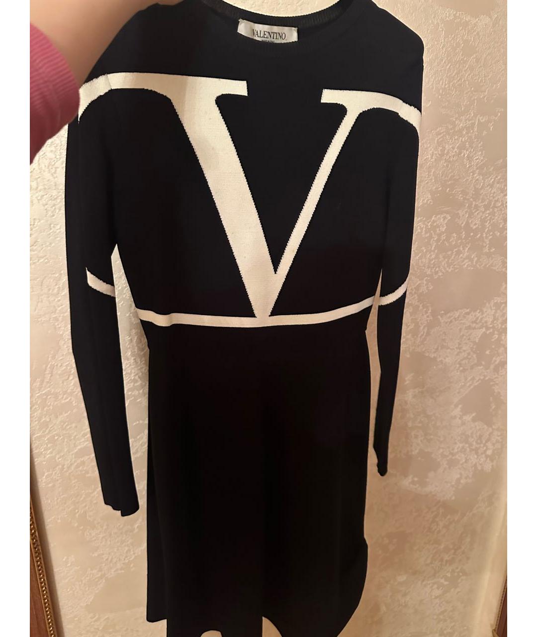 VALENTINO Черное полиэстеровое повседневное платье, фото 3