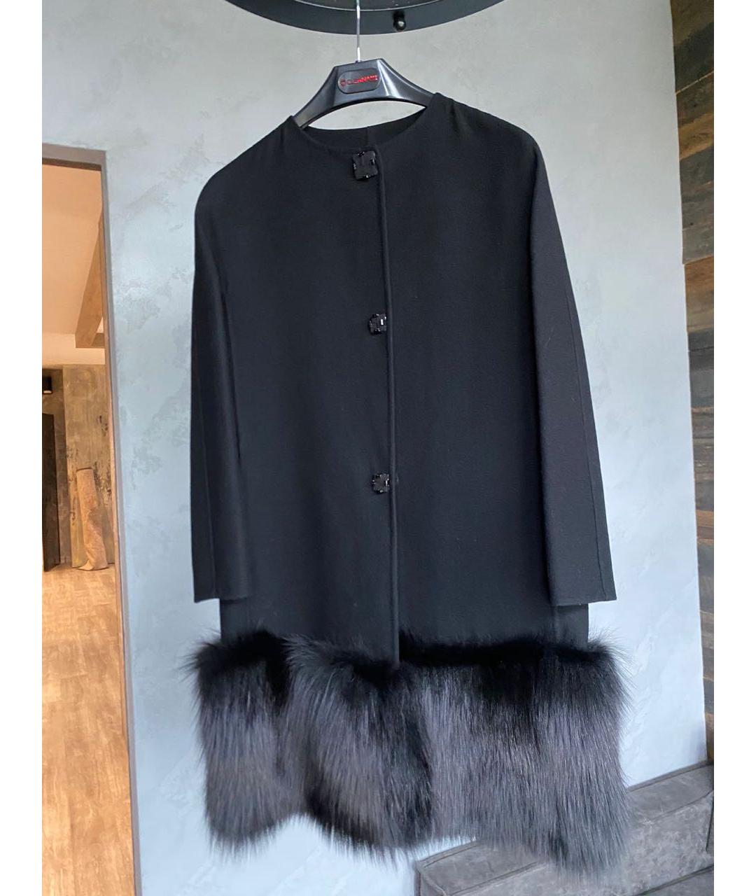 ERMANNO SCERVINO Черное шерстяное пальто, фото 6