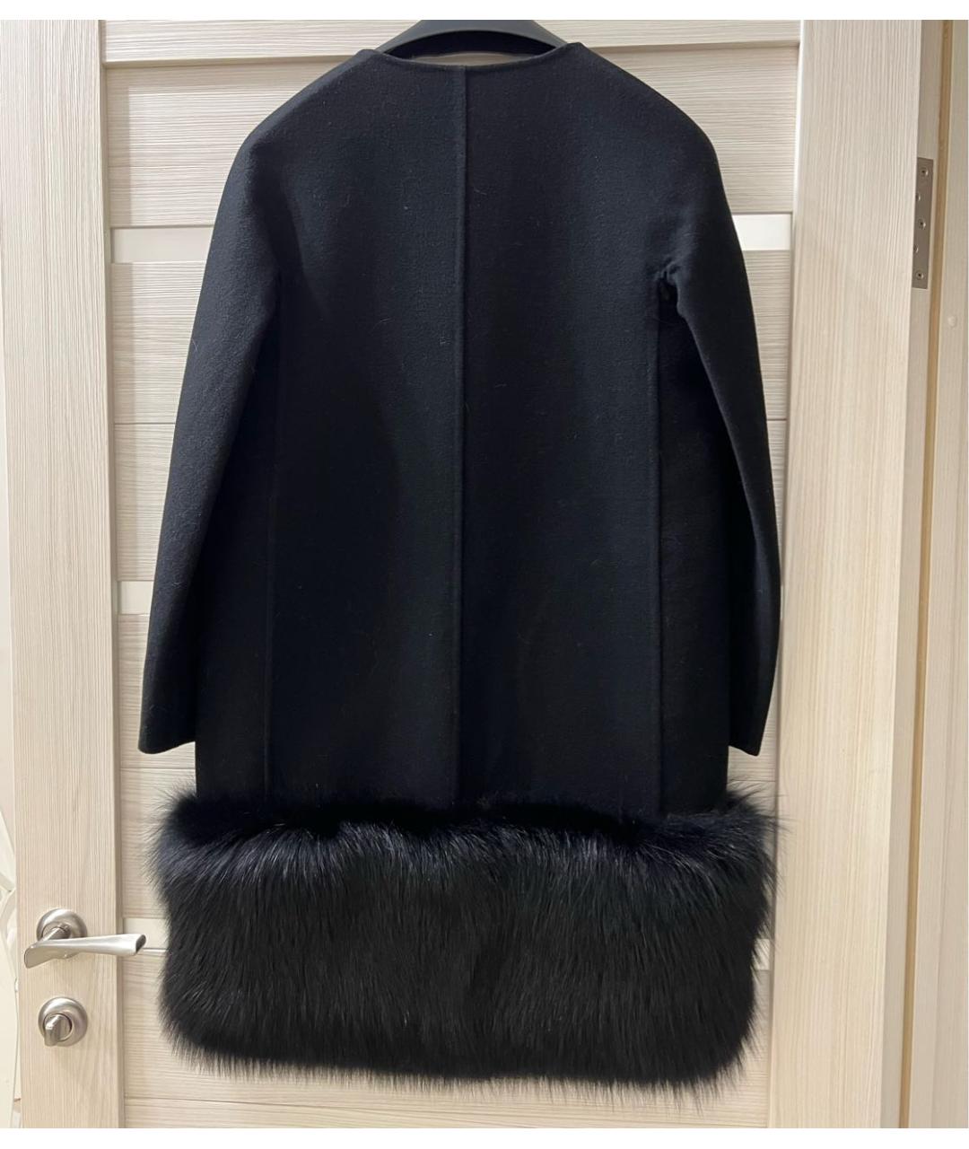 ERMANNO SCERVINO Черное шерстяное пальто, фото 2