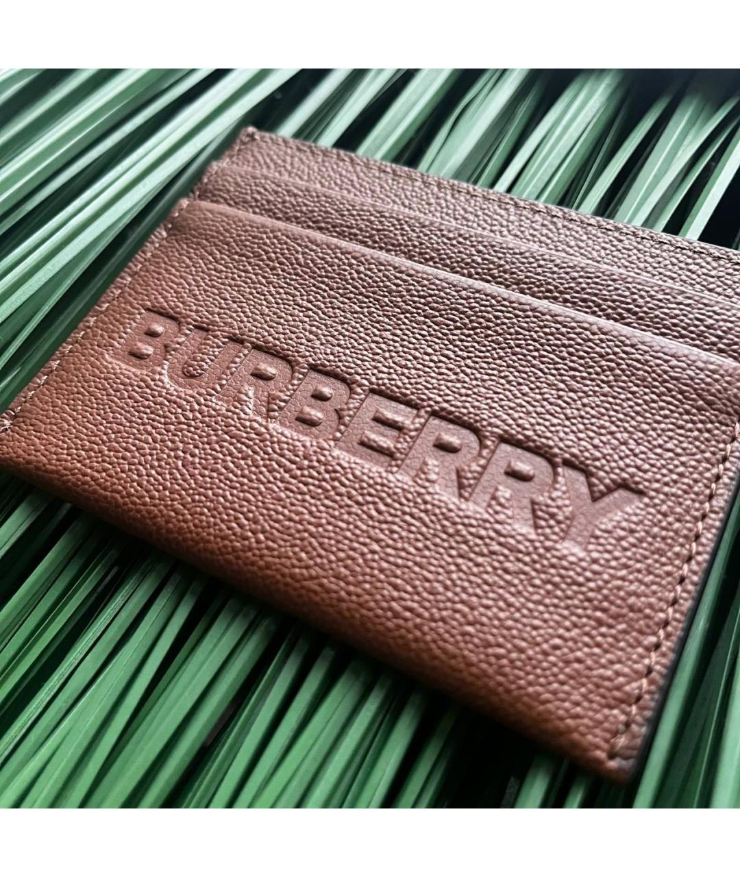 BURBERRY Коричневый кожаный кардхолдер, фото 2