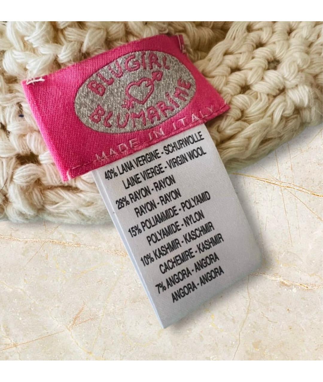 BLUMARINE Белая шерстяная шапка, фото 3