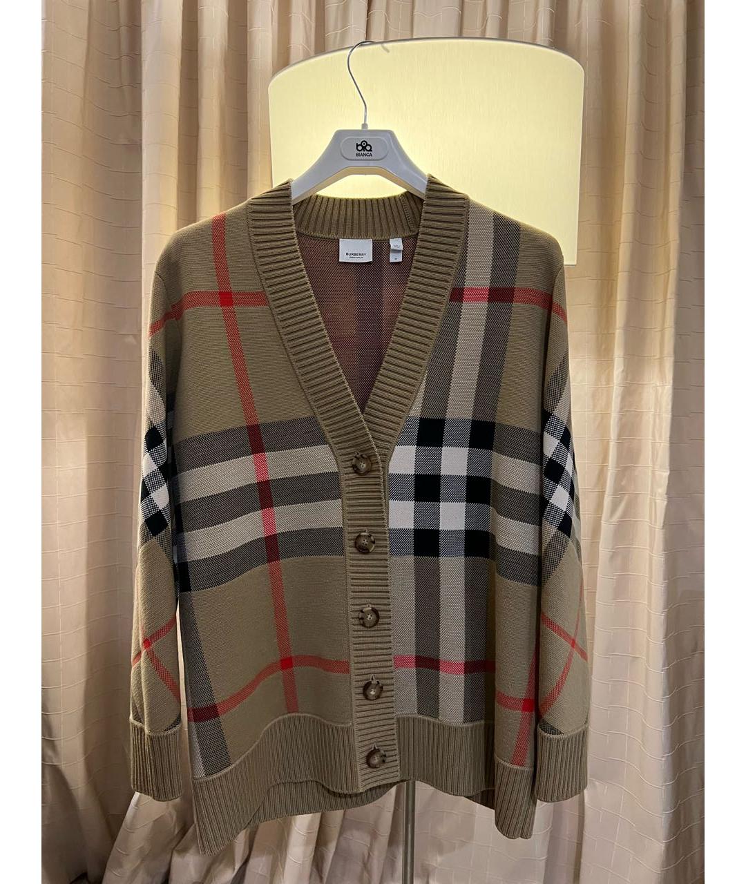 BURBERRY Бежевый шерстяной кардиган, фото 4