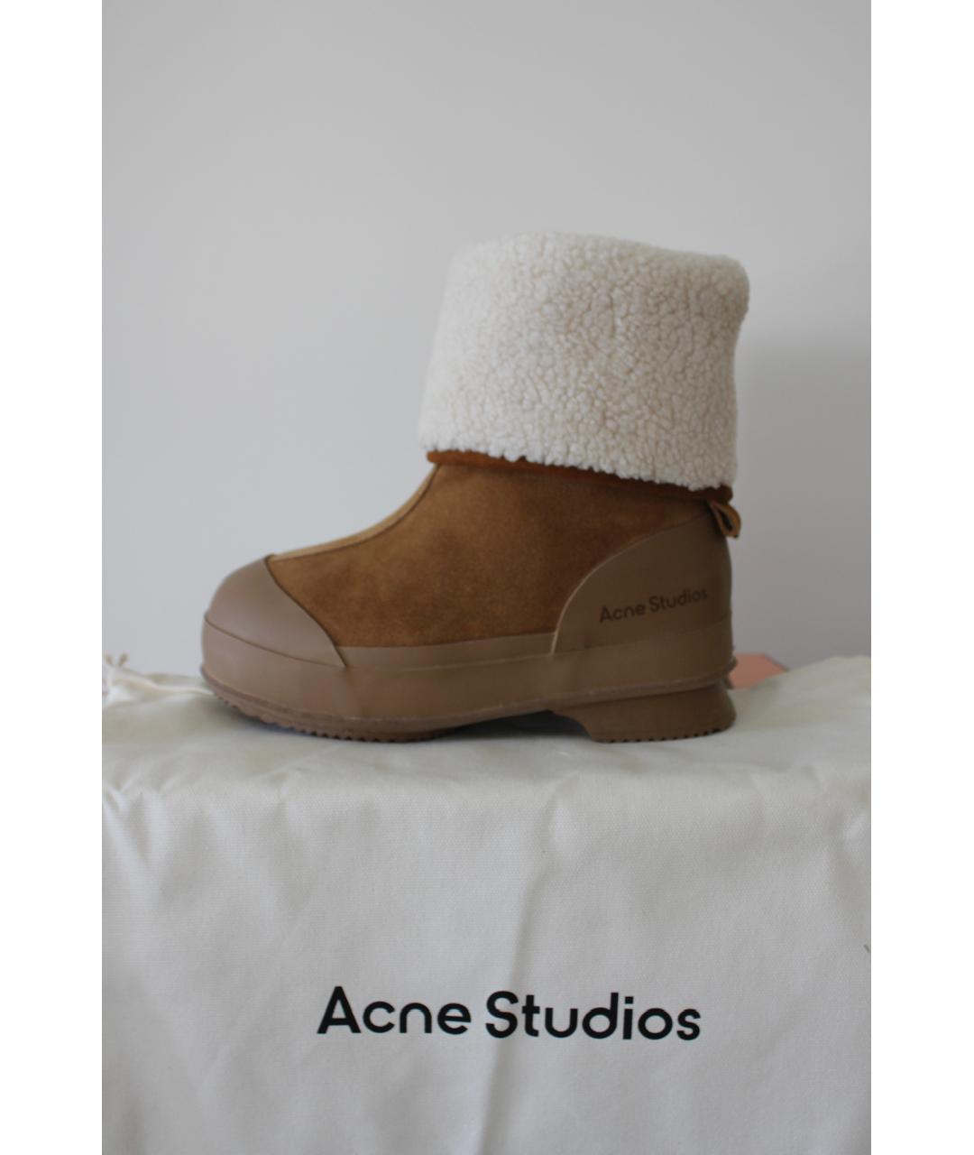 ACNE STUDIOS Бежевые замшевые ботинки, фото 10