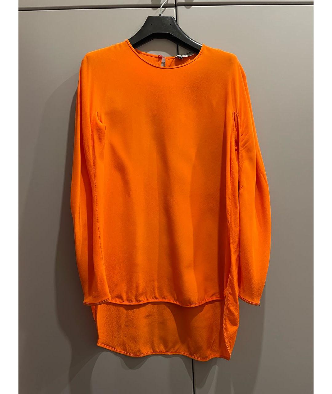 SPORTMAX Оранжевая шелковая блузы, фото 3
