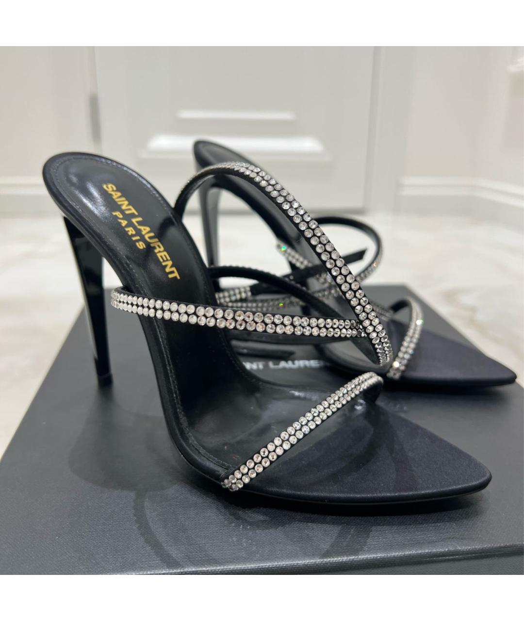 SAINT LAURENT Черные босоножки, фото 5
