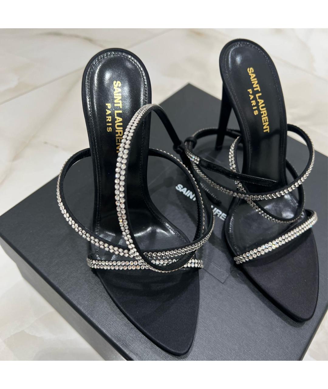 SAINT LAURENT Черные босоножки, фото 2