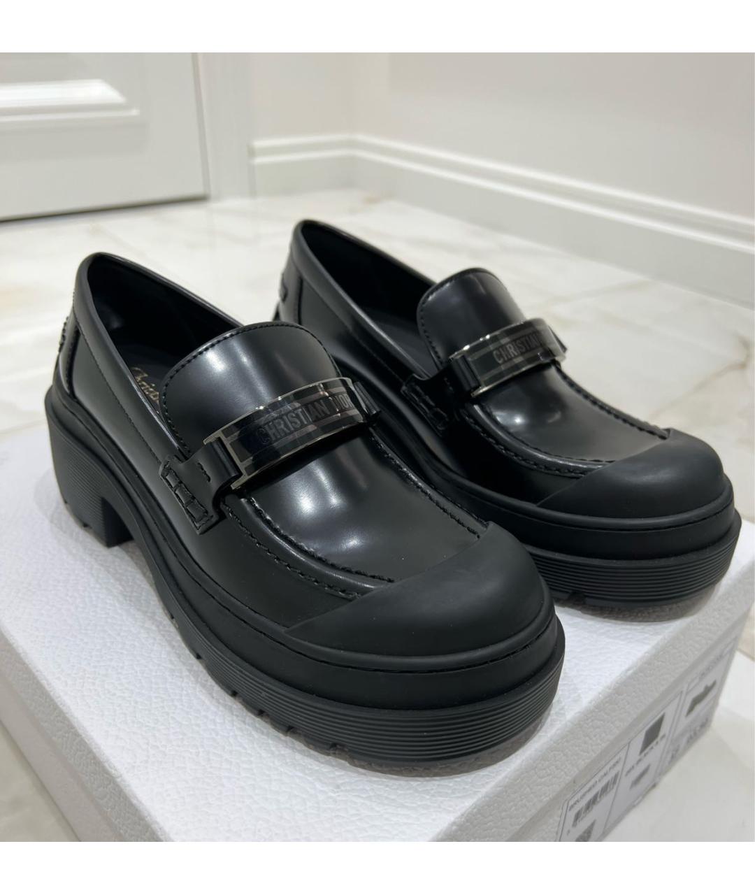 CHRISTIAN DIOR Черные кожаные лоферы, фото 5