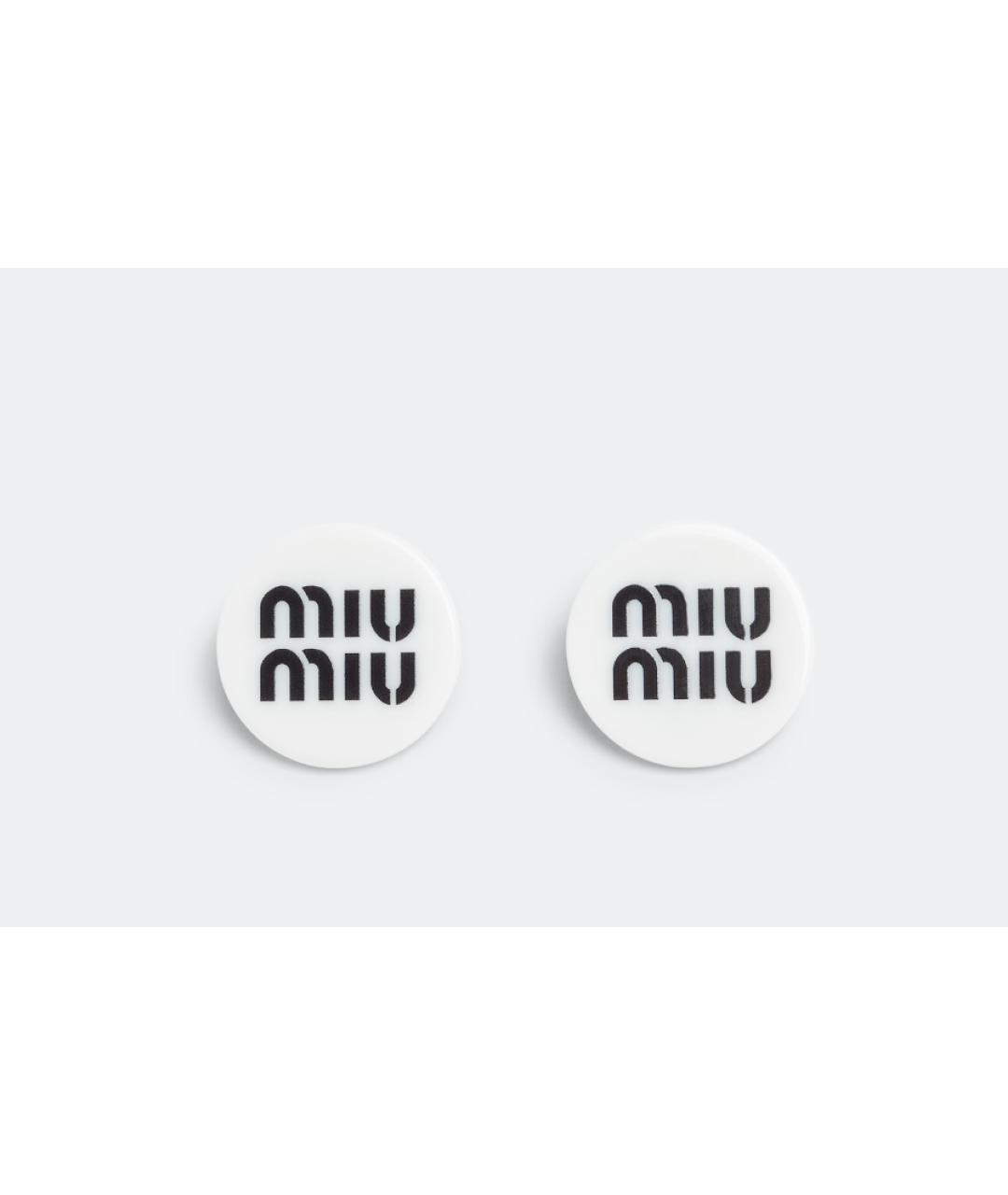MIU MIU Белые пластиковые серьги, фото 5