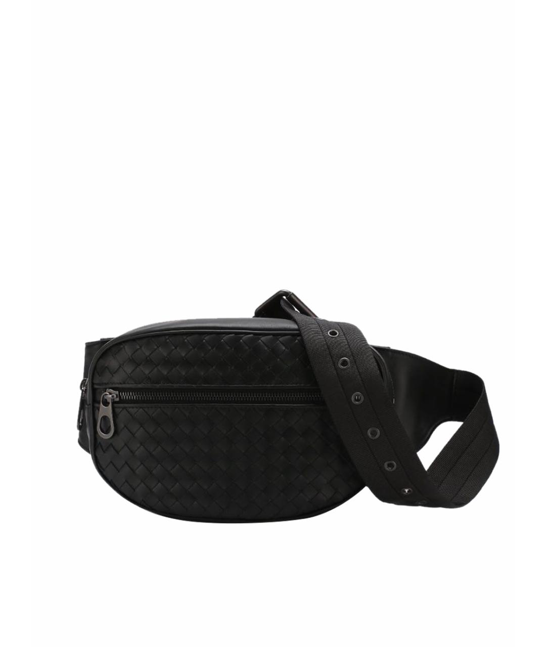 BOTTEGA VENETA Черная кожаная поясная сумка, фото 1