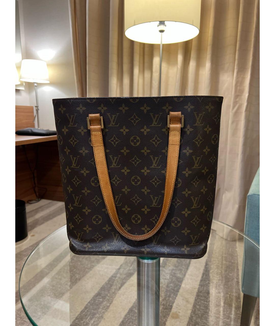 LOUIS VUITTON PRE-OWNED Коричневая кожаная сумка тоут, фото 8