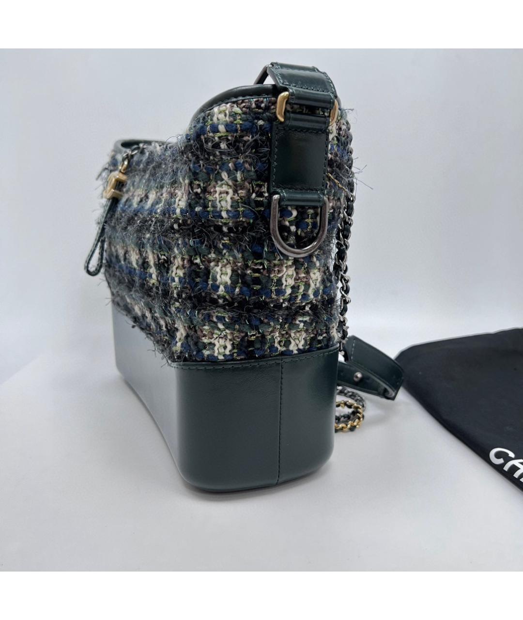 CHANEL Зеленая жаккардовая сумка через плечо, фото 3