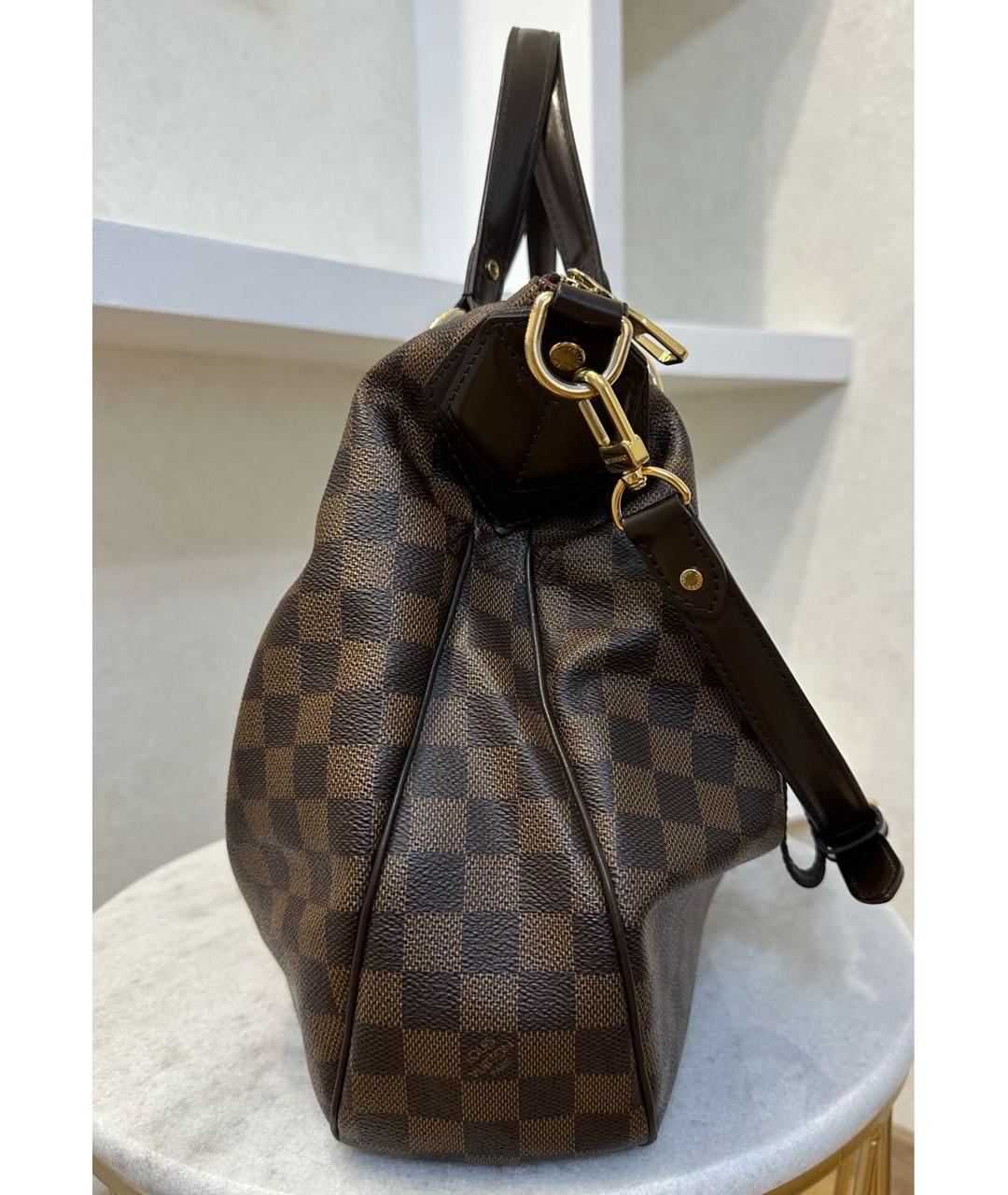LOUIS VUITTON Коричневая кожаная сумка с короткими ручками, фото 8