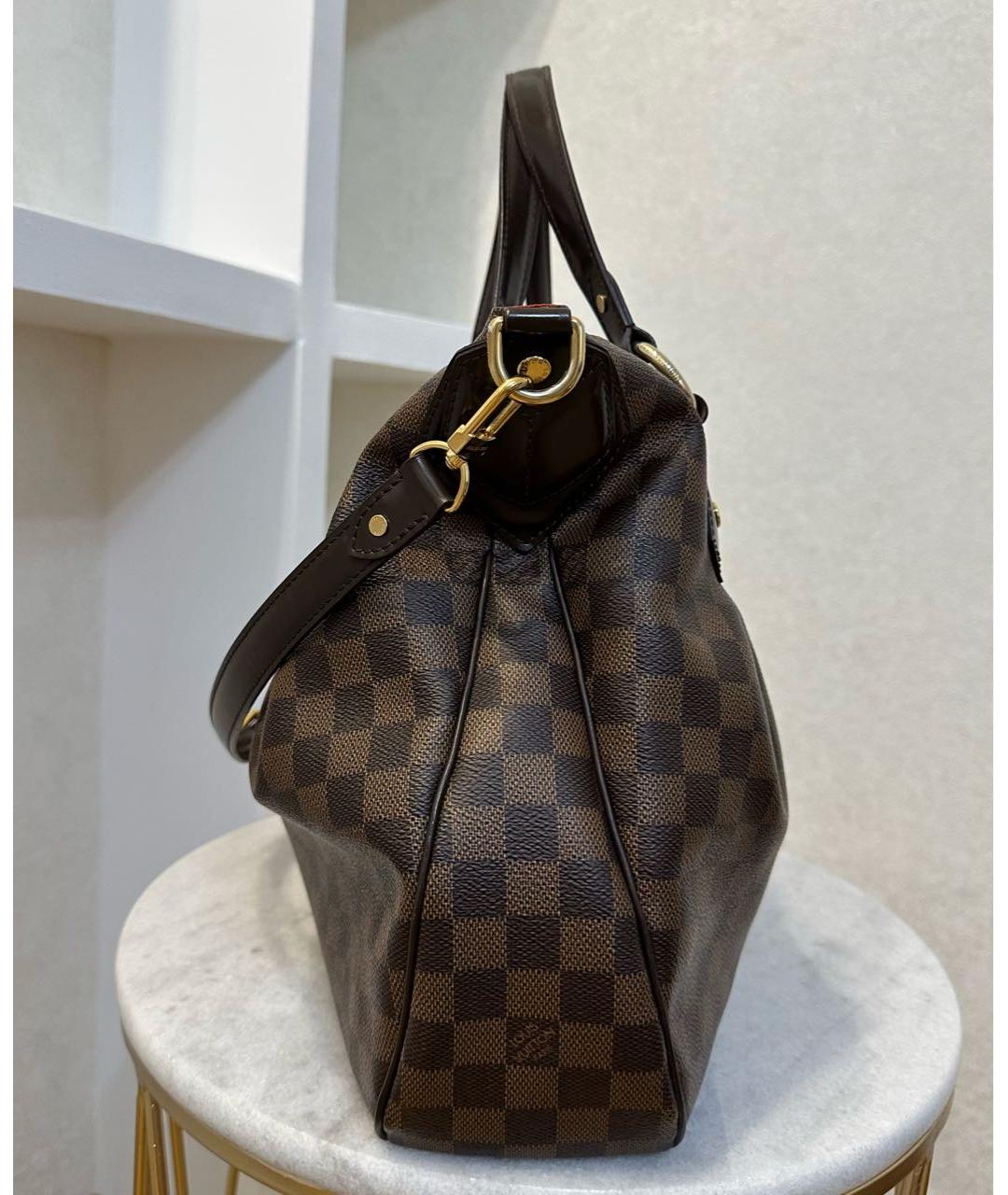 LOUIS VUITTON Коричневая кожаная сумка с короткими ручками, фото 7