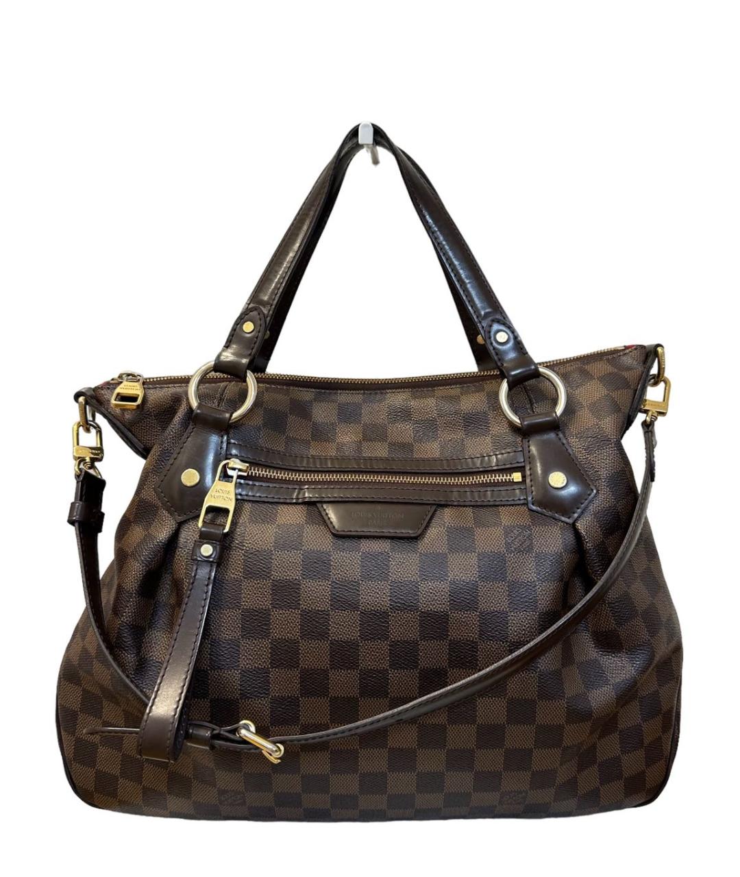 LOUIS VUITTON Коричневая кожаная сумка с короткими ручками, фото 9