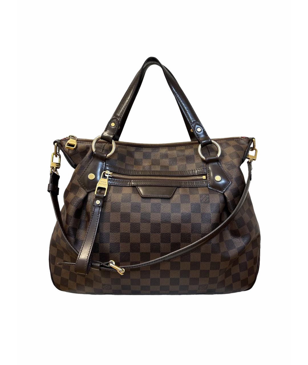LOUIS VUITTON Коричневая кожаная сумка с короткими ручками, фото 1