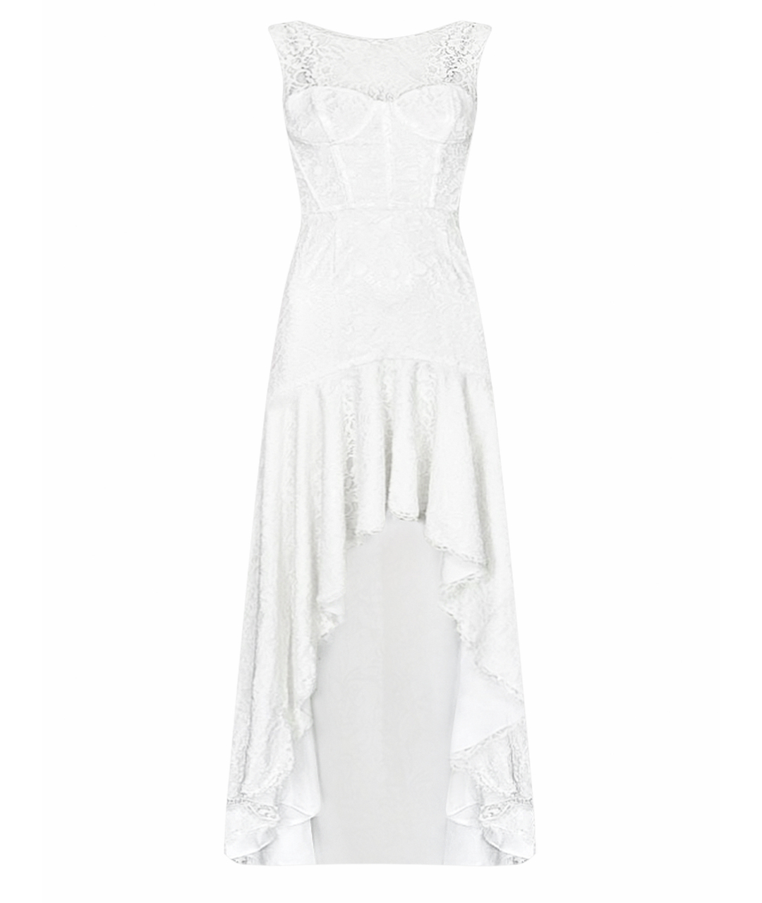 BCBG MAXAZRIA Белое кружевное свадебное платье, фото 1