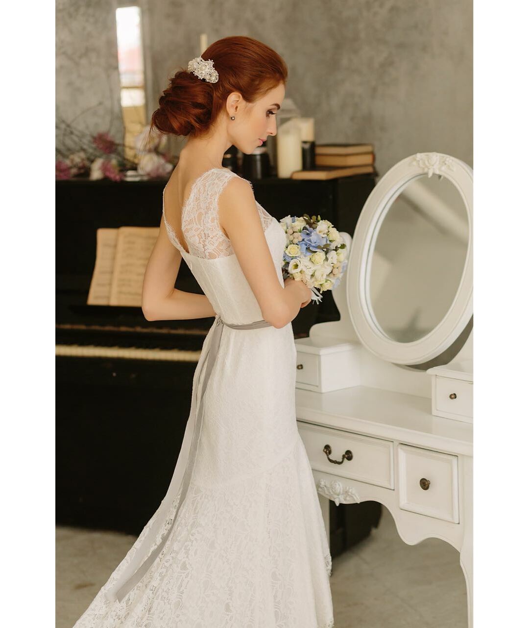 BCBG MAXAZRIA Белое кружевное свадебное платье, фото 6