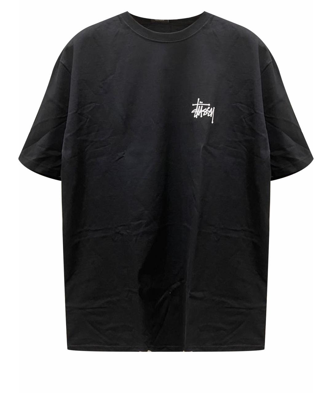 STUSSY Черная хлопковая футболка, фото 1