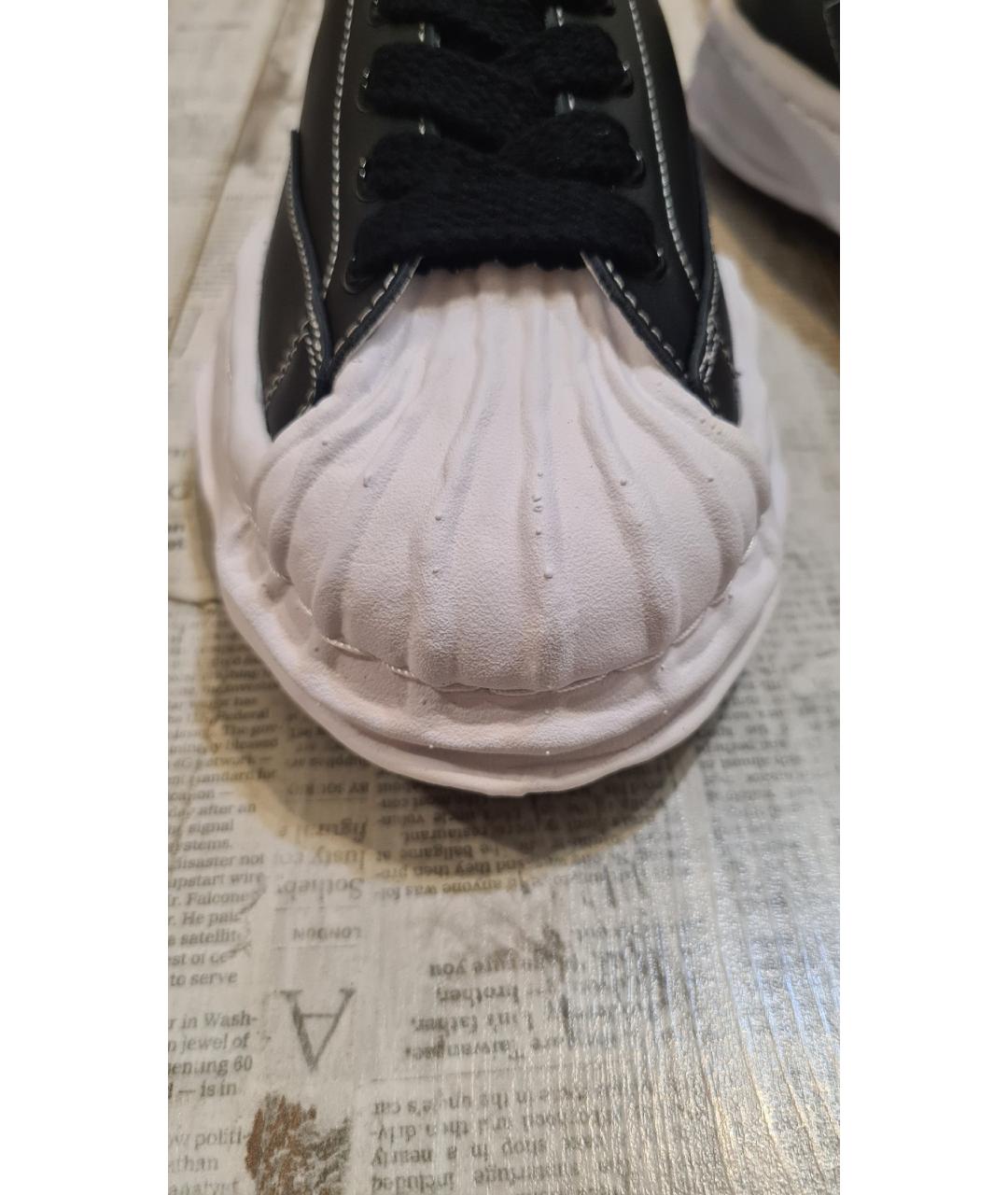 MAISON MIHARA YASUHIRO Черные кожаные низкие кроссовки / кеды, фото 8