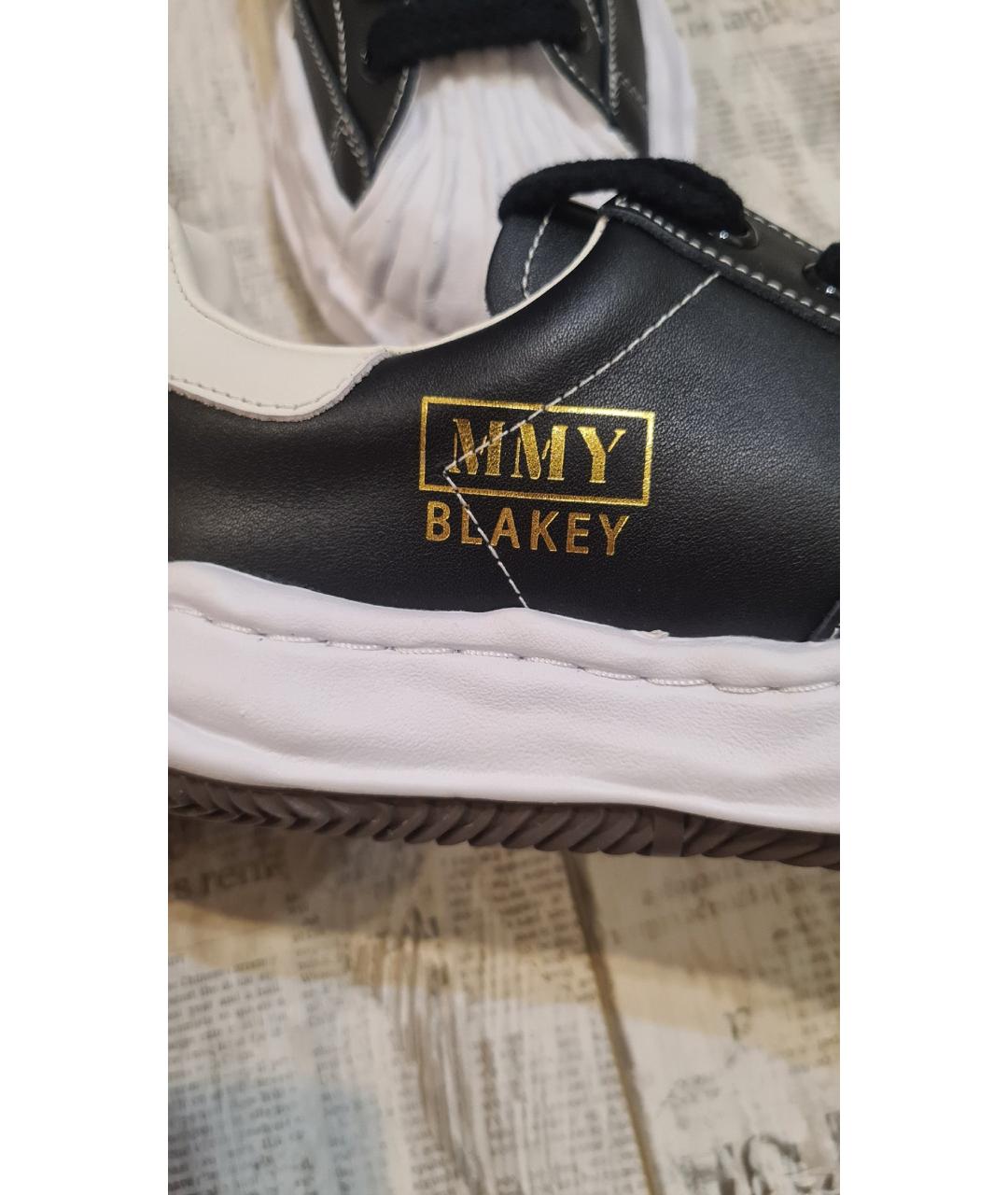 MAISON MIHARA YASUHIRO Черные кожаные низкие кроссовки / кеды, фото 7