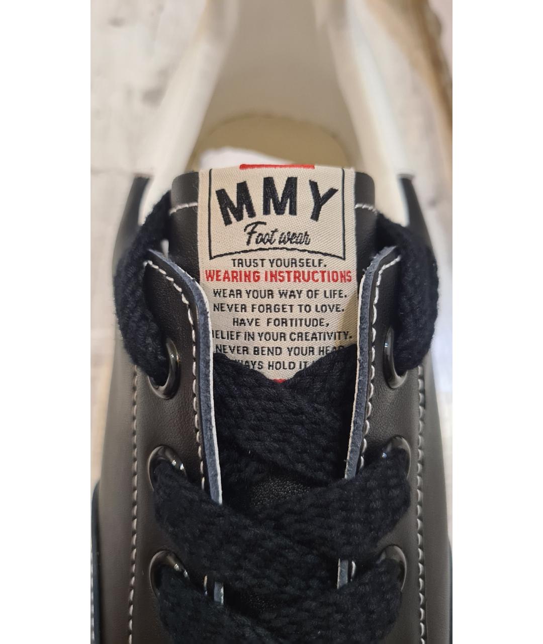 MAISON MIHARA YASUHIRO Черные кожаные низкие кроссовки / кеды, фото 9