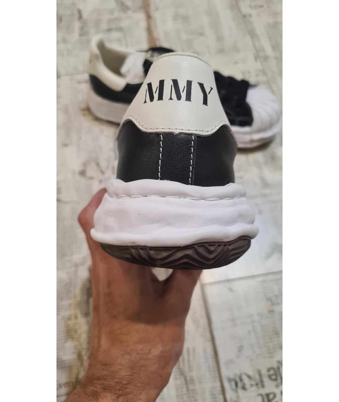MAISON MIHARA YASUHIRO Черные кожаные низкие кроссовки / кеды, фото 5