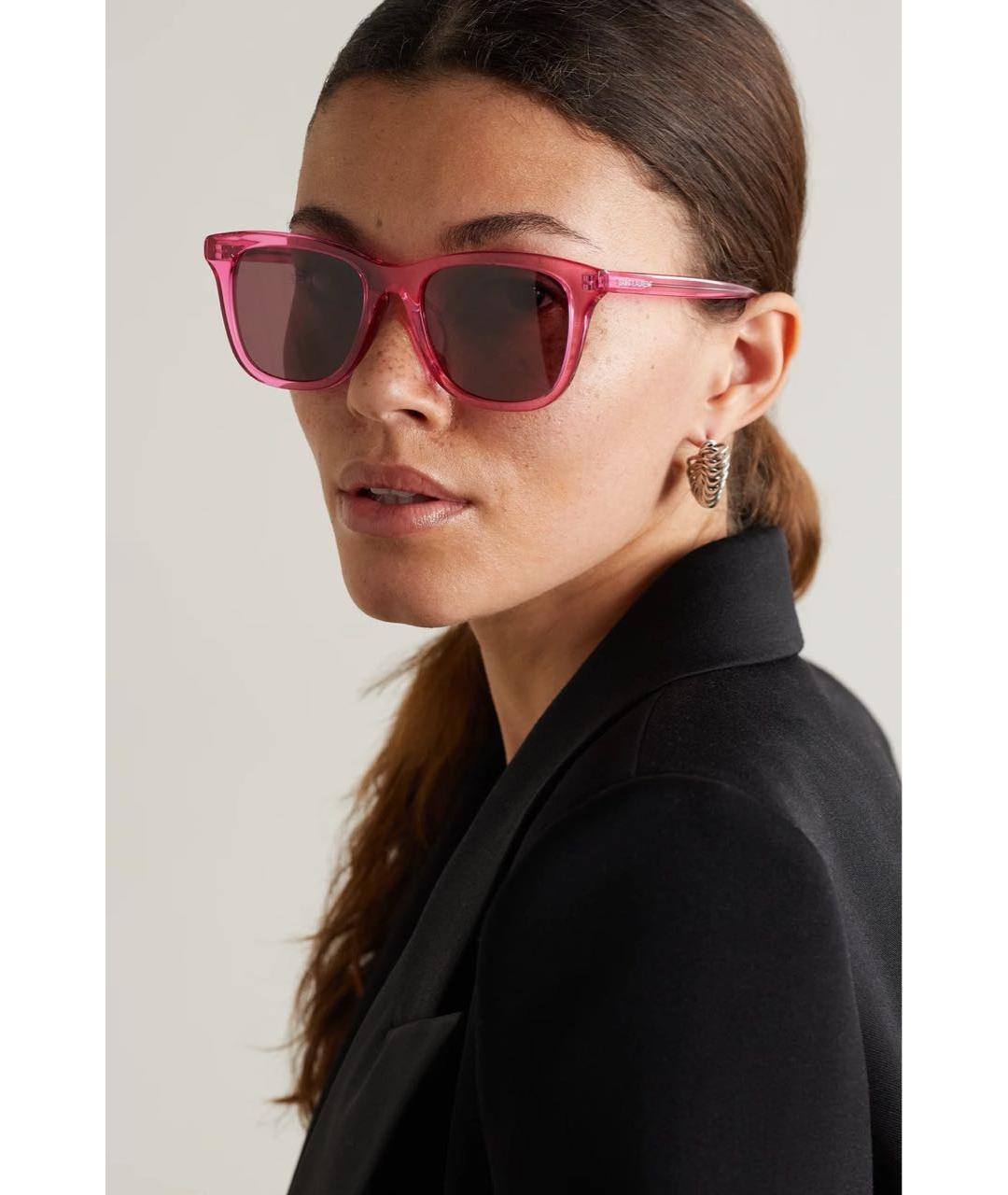 SAINT LAURENT Розовые пластиковые солнцезащитные очки, фото 4