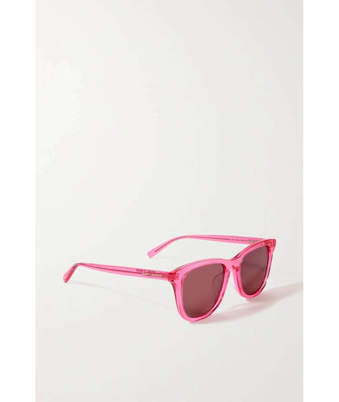 SAINT LAURENT Розовые пластиковые солнцезащитные очки, фото 2