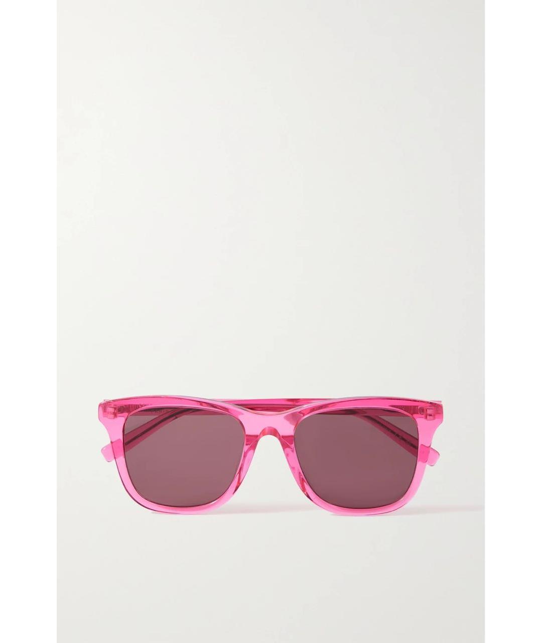 SAINT LAURENT Розовые пластиковые солнцезащитные очки, фото 5
