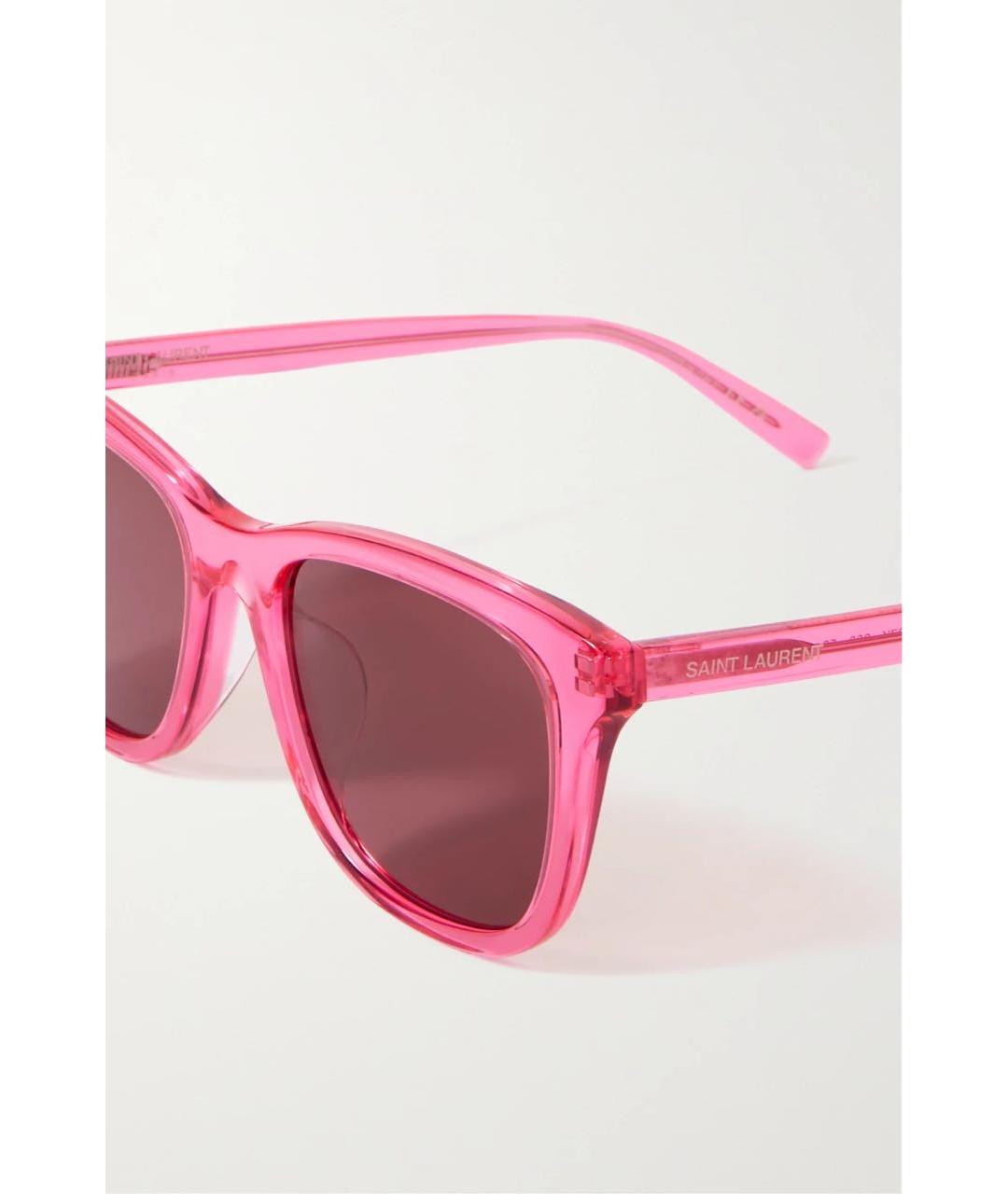 SAINT LAURENT Розовые пластиковые солнцезащитные очки, фото 3