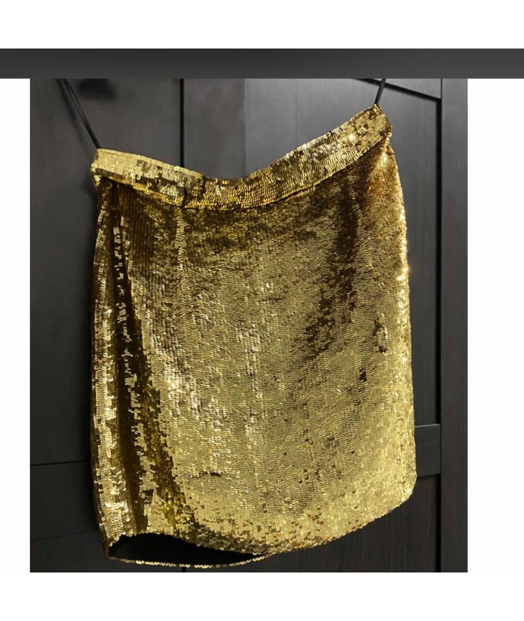 ASHISH Золотая юбка мини, фото 2