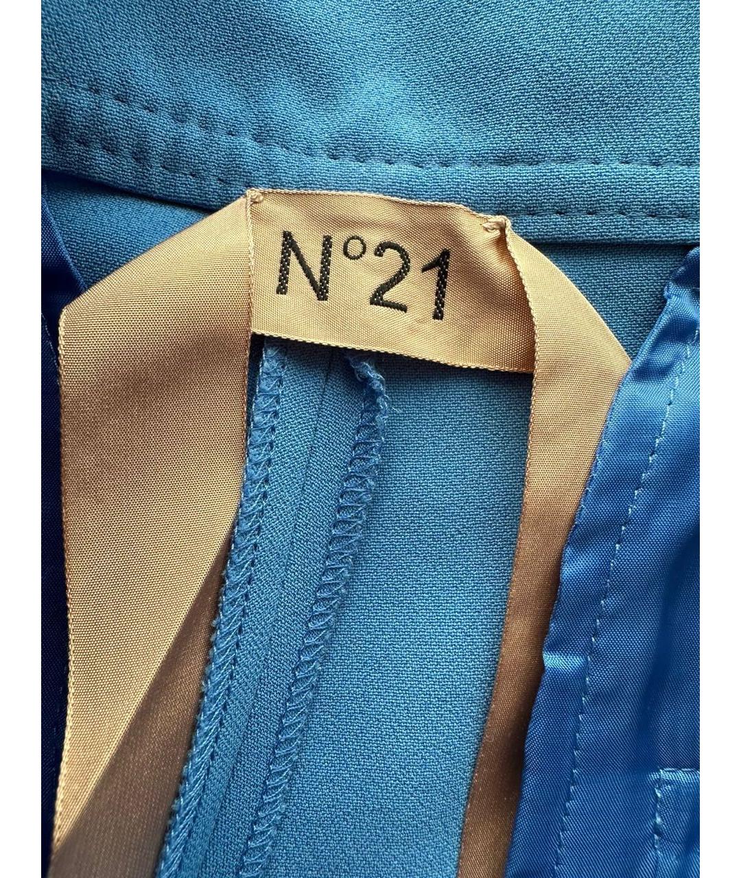 NO. 21 Голубые вискозные брюки широкие, фото 8