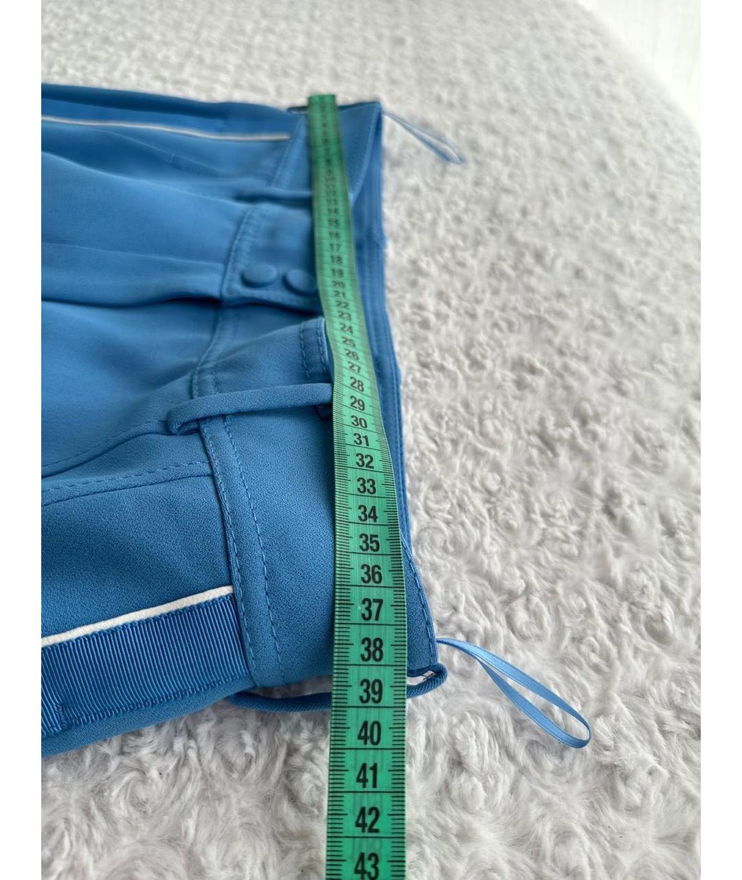 NO. 21 Голубые вискозные брюки широкие, фото 5